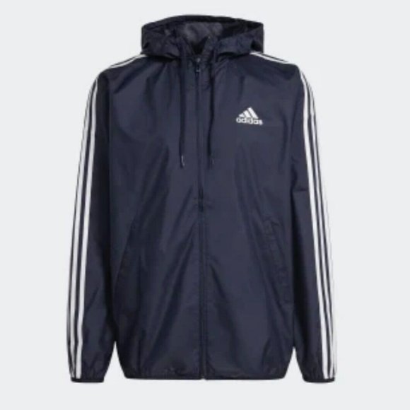 Adidas Primegreen Essentials 3 Stripes Windbreaker Jacket GK9028 Men's - Large - Picture 1 of 4